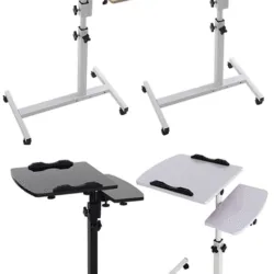 Overbed Table for Home | Over Bed Table | Adjustable Height | Twin Top