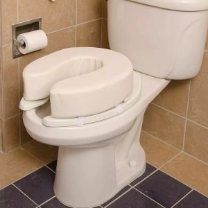 Comfortable Padded Raised Toilet Seat | Bathroom Aid for Elderly and Disabled Individuals
