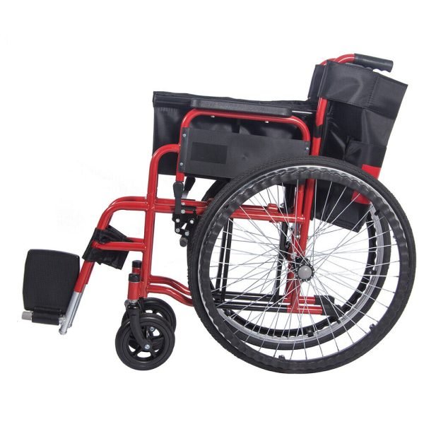 Red Lightweight-folding-self-propel-wheelchair
