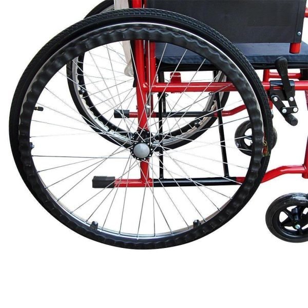 Red Lightweight-folding-self-propel-wheelchair