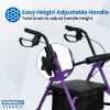 4 Wheel Walker with Seat and Wheels-mobility walking aids-walking aids for elderly people-seniors-Lightweight Four-Wheeled Mobility Walker MobiWalk 4 Wheeled Classic Rollator Bio Lec Mobility