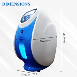 Bio-Lec O2 Concentrator showing dimensions: 31cm width, 36cm height, 15cm depth.