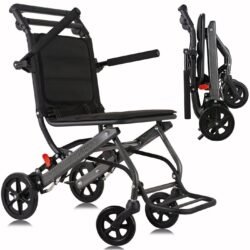 Aluminium Folding Travel Wheelchair | Lightweight | Transport Wheelchair - Image 8