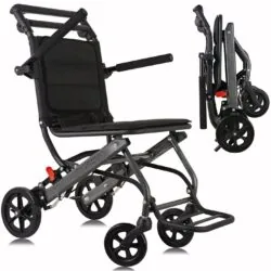 Aluminium Folding Travel Wheelchair | Lightweight | Transport Wheelchair