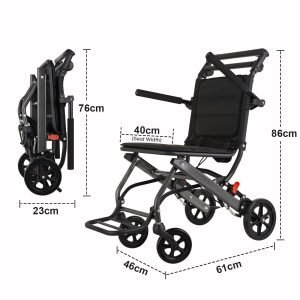 Aluminium Folding Travel Wheelchair | Lightweight | Transport Wheelchair
