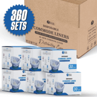 Commode Liners | Multipack | 360 Sets | Including Ultra Absorbent Pads & Liners