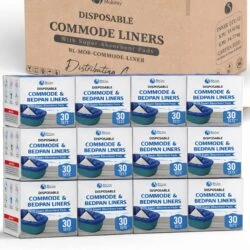 Commode Liners Lemon Scented | Multipack | 360 Sets | Including Ultra Absorbent Pads & Liners