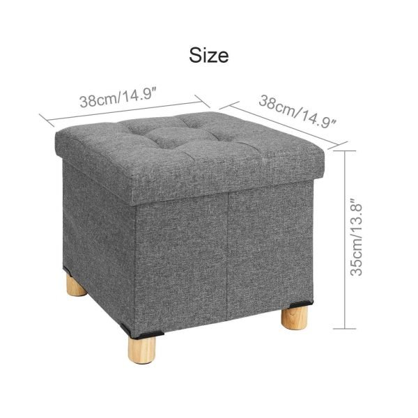 Pouffe Stool With Storage-fabric foot rest