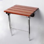 Wooden Bath Seat | Shower Bench | Fixed | Folding Shower Seat for Elderly | Wall Mounted | Heavy Duty - Image 1