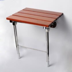 Wooden Bath Seat | Shower Bench | Fixed | Folding Shower Seat for Elderly | Wall Mounted | Heavy Duty - Image 1