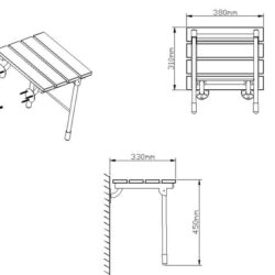 Wooden Bath Seat | Shower Bench | Fixed | Folding Shower Seat for Elderly | Wall Mounted | Heavy Duty - Image 9