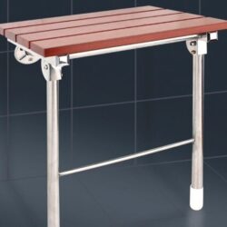 Wooden Bath Seat | Shower Bench | Fixed | Folding Shower Seat for Elderly | Wall Mounted | Heavy Duty - Image 2