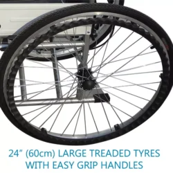 Lightweight Self Propelled Wheelchair | with Removal Commode Pan | Heavy Duty | Folding - Image 7
