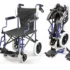 Lightweight Folding Wheelchairs For Travelling With Bag | Travel Wheelchair with Attendant Brakes