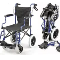 Lightweight Folding Wheelchairs For Travelling With Bag | Travel Wheelchair with Attendant Brakes