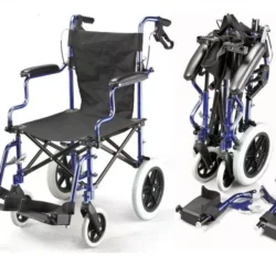 Lightweight Folding Wheelchairs For Travelling With Bag | Travel Wheelchair with Attendant Brakes - Image 1