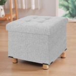 Pouffe Stool With Storage | Fabric Foot Rest | Ottoman Footstool - Image 1