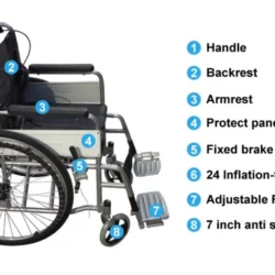 Lightweight Self Propelled Wheelchair | with Removal Commode Pan | Heavy Duty | Folding - Image 6
