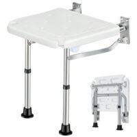 WALL MOUNTED-SHOWER CHAIR - Foldable Shower Seat-Folding shower chair with legs-height adjustable shower chair seat-shower seat-shower chair for elderly Bio-Lec Mobility