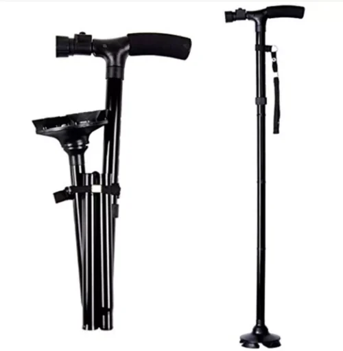 Walking Stick With Light | Folding Walking Cane Stick | Height Adjustable Heavy Duty | Foldable | Lightweight - Image 15
