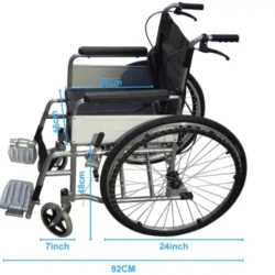 Lightweight Self Propelled Wheelchair | with Removal Commode Pan | Heavy Duty | Folding - Image 5