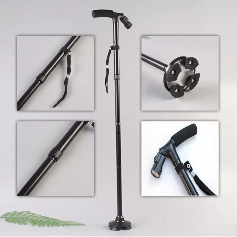 Walking Stick With Light | Folding Walking Cane Stick | Height Adjustable Heavy Duty | Foldable | Lightweight - Image 13