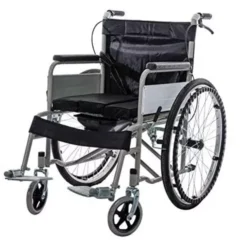 Lightweight Self Propelled Wheelchair | with Removal Commode Pan | Heavy Duty | Folding - Image 2
