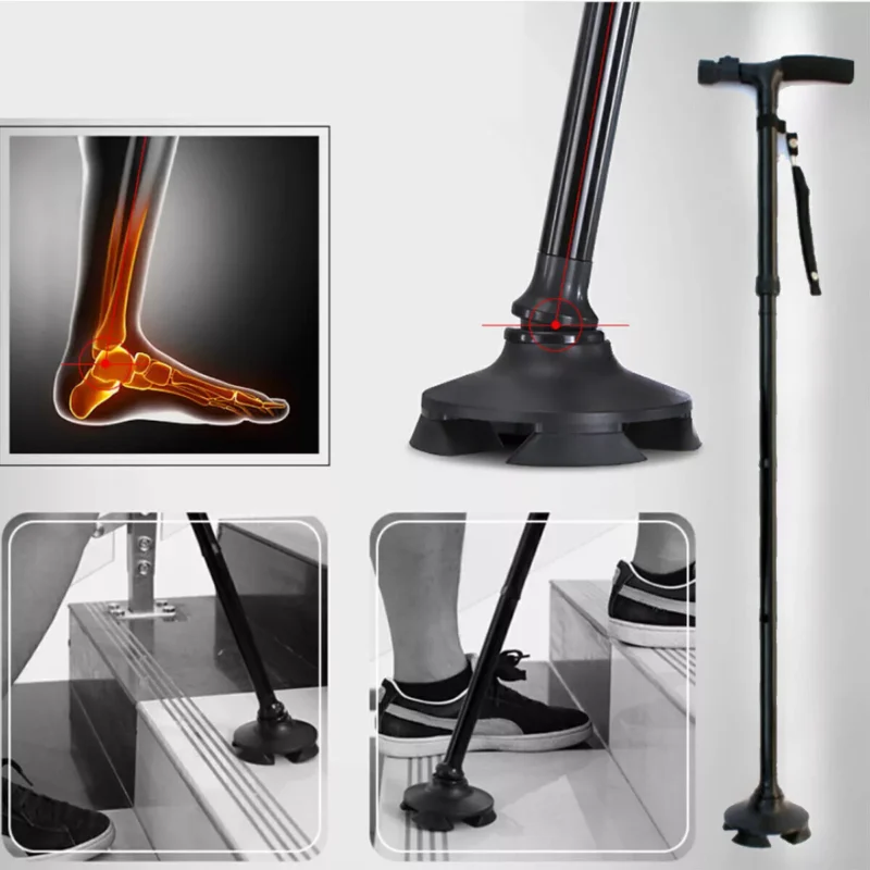 Walking Stick With Light | Folding Walking Cane Stick | Height Adjustable Heavy Duty | Foldable | Lightweight - Image 16