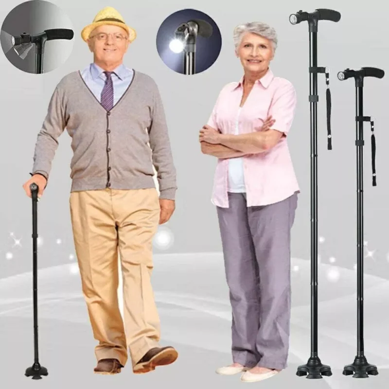 Walking Stick With Light | Folding Walking Cane Stick | Height Adjustable Heavy Duty | Foldable | Lightweight - Image 12