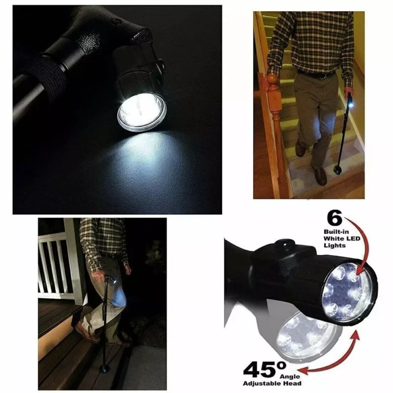 Walking Stick With Light | Folding Walking Cane Stick | Height Adjustable Heavy Duty | Foldable | Lightweight - Image 14
