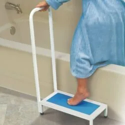 Non Slip Bath Step With Handle | Heavy Duty Bath Step For Elderly & Disabled | Made from Durable Steel | Max weight capacity Up to 500lbs