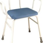 Bariatric Perching Stool | Perching Stool with Arms and Padded Backrest | Height Adjustable | Wide - Image 1