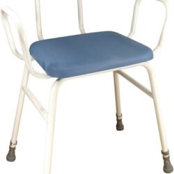 Bariatric Perching Stool | Perching Stool with Arms and Padded Backrest | Height Adjustable | Wide - Image 1