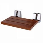Teak Wall Mounted Shower Seat | Wall Fixed | Folding - Image 1