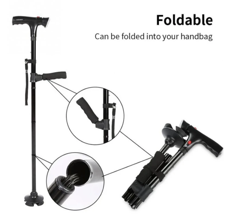 Walking Stick With Led Torch | Walking Stick | Gift for Elderly | Present for Old Couple - Image 4