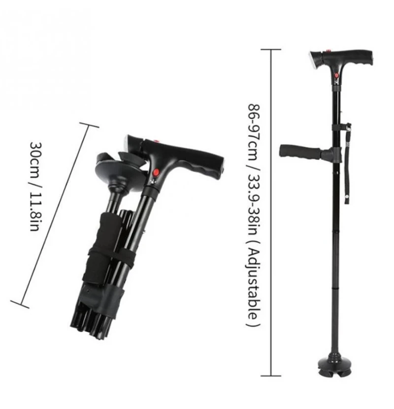 Walking Stick With Led Torch | Walking Stick | Gift for Elderly | Present for Old Couple - Image 2