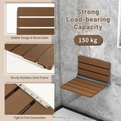 Fold Down Shower Seat | Wall Mounted Folding Shower Seat | for Adults & Seniors - Image 10