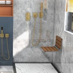 Fold Down Shower Seat | Wall Mounted Folding Shower Seat | for Adults & Seniors - Image 8