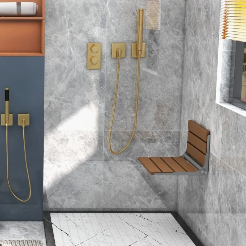 Fold Down Shower Seat | Wall Mounted Folding Shower Seat | for Adults & Seniors - Image 8
