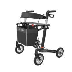 Gepard HD rollator with a black basket and carbon fiber frame.