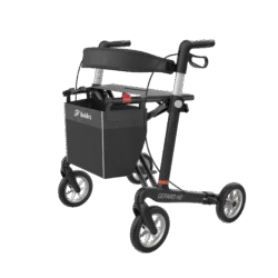 Gepard HD rollator with a black basket and carbon fiber frame.