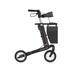 Side view of the Gepard HD rollator with carbon fiber frame.