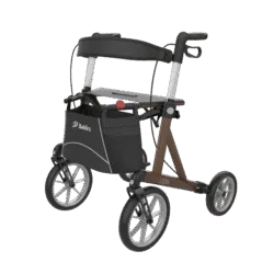 Mobilex Lion rollator with large wheels and shopping bag.