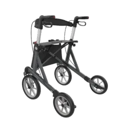 Side view of the Mobilex Lion rollator walker with large wheels.