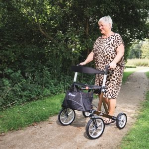 Off Road Rollator with Large Wheels | Rollator Walker for Rough Surfaces | Mobilex Lion All Terrain Lightweight Aluminium Rollator