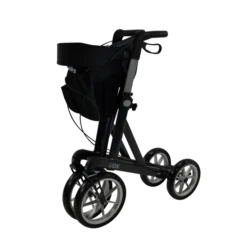 Mobilex Lion rollator with large wheels and shopping bag.