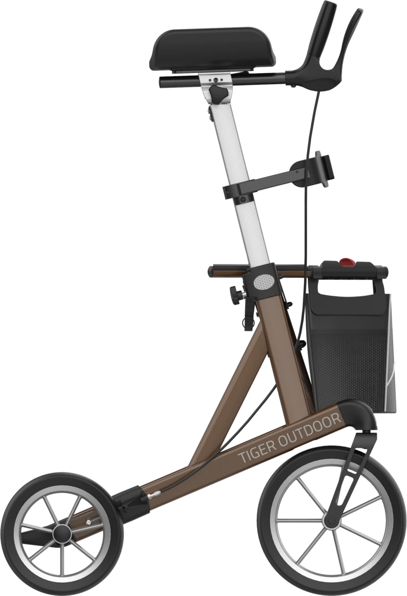 Side view of the Mobilex Tiger Outdoor Rollator with forearm support.