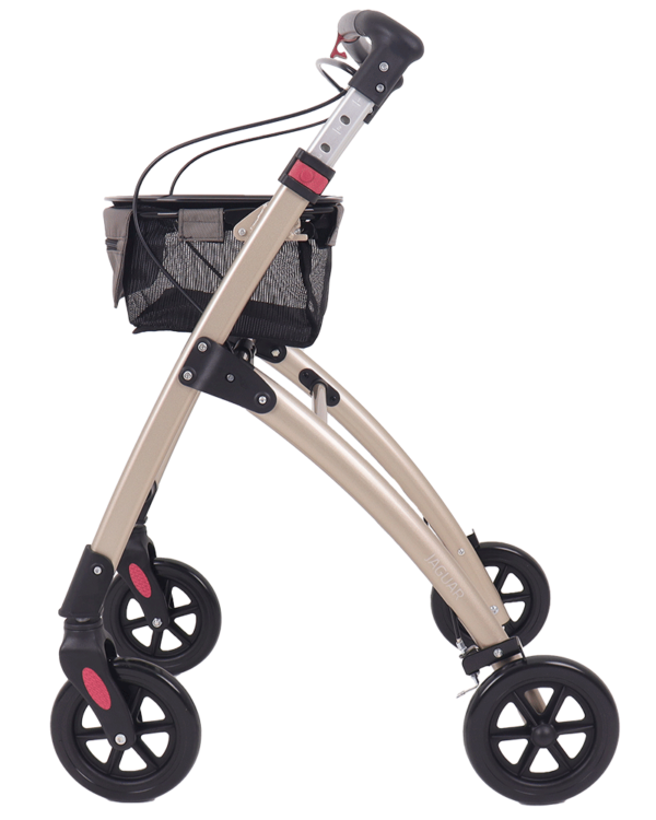 mobilex jaguar indoor walker with tray, walker with tray for elderly, narrow indoor rollator, indoor walker for elderly