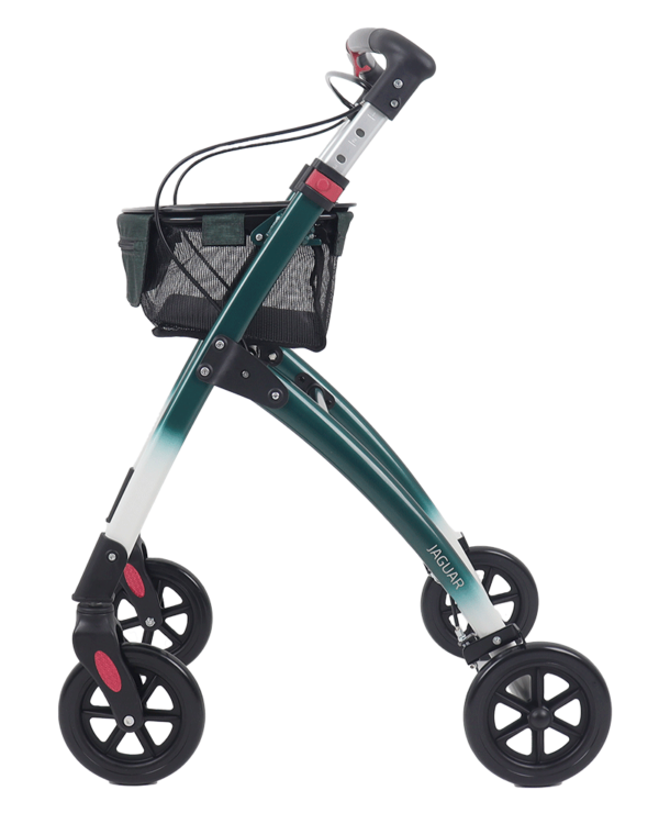 mobilex jaguar indoor walker with tray, walker with tray for elderly, narrow indoor rollator, indoor walker for elderly