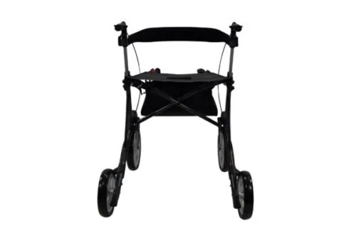 Front view of Mobilex Lion rollator with large wheels.